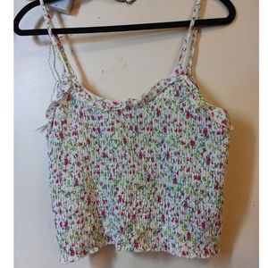 Wild Fable white floral sleeveless crop top